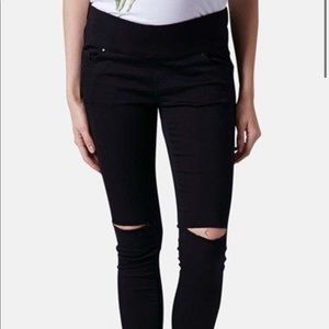 Maternity jeans Topshop Moto Leigh black ripped knees